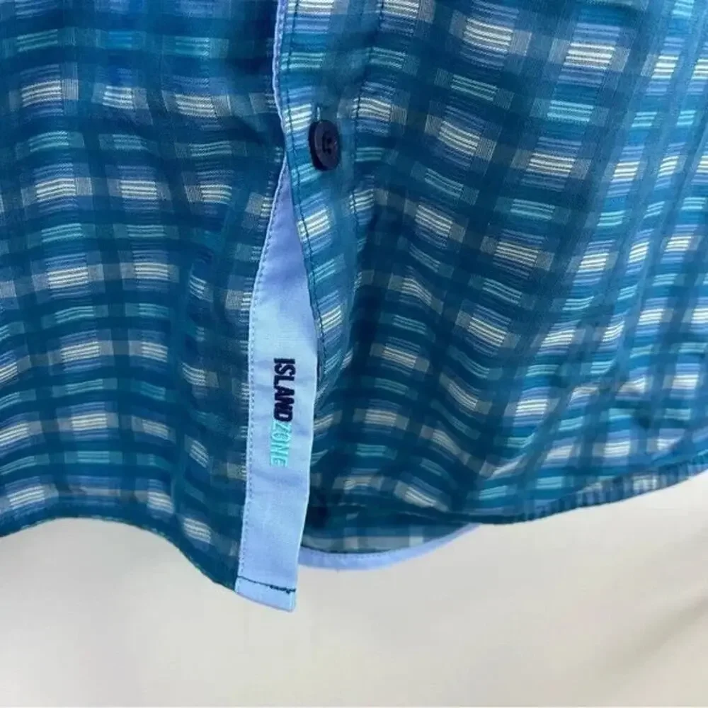 Tommy Bahama Men's Blue Plaid‎ Shirt XXL - Picture 4 of 6